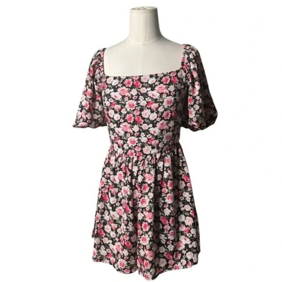 NWT Trixxi Boho Floral Peasant Fit & Flare Mini Romper - Picture 3 of 4